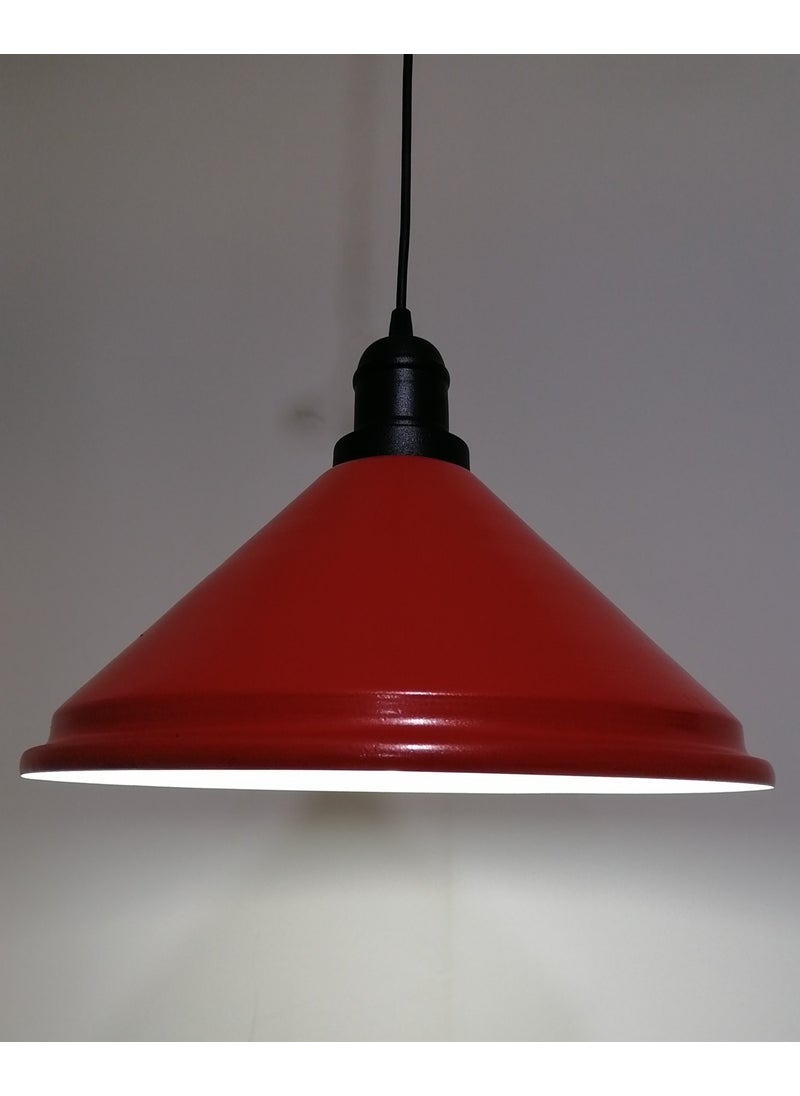Riolight - Retro Red Inside White Single Metal Pendant Diameter: 33CM - Image 1