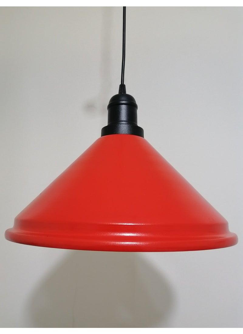 Riolight - Retro Red Inside White Single Metal Pendant Diameter: 33CM - Image 1
