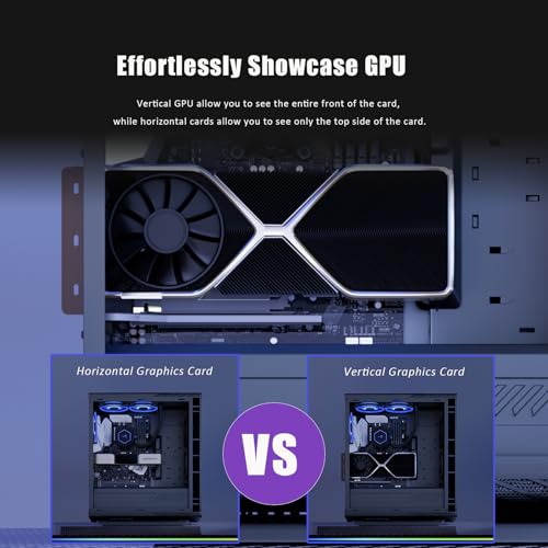 GLOTRENDS PCIe 4.0 2-Slot GPU Vertical Mount Bracket, Fully Open 7-Slot PCIe/PCI Bracket Panel for Installation - Image 3
