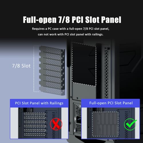 GLOTRENDS PCIe 4.0 2-Slot GPU Vertical Mount Bracket, Fully Open 7-Slot PCIe/PCI Bracket Panel for Installation - Image 4