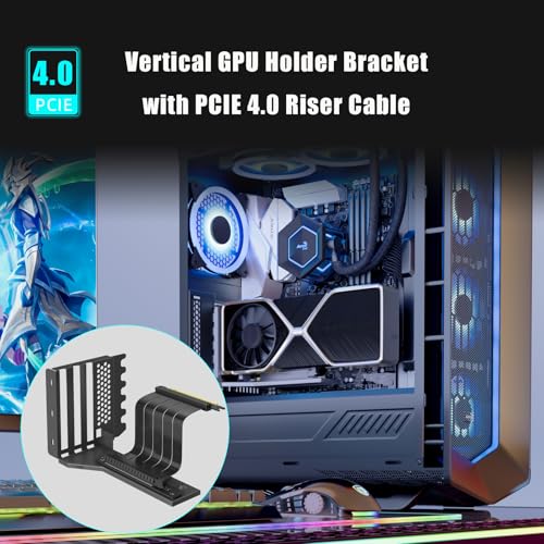 GLOTRENDS PCIe 4.0 2-Slot GPU Vertical Mount Bracket, Fully Open 7-Slot PCIe/PCI Bracket Panel for Installation - Image 2