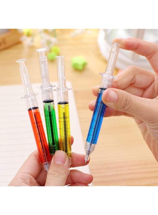 erorex Multi Color Syringe Pen Writes In Black Ink Nurse Pens Imaginary Doctor Play Office Supplies Novelty Pens Nursing School Supplies Halloween Party Favors Red Green Yellow Blue 24Pcs - Image 4