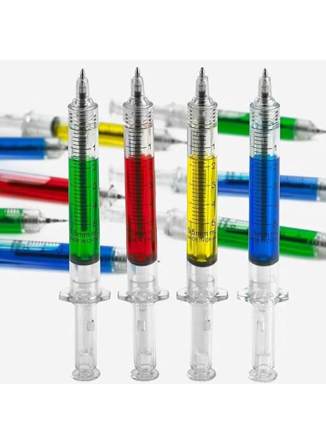 erorex Multi Color Syringe Pen Writes In Black Ink Nurse Pens Imaginary Doctor Play Office Supplies Novelty Pens Nursing School Supplies Halloween Party Favors Red Green Yellow Blue 24Pcs - Image 5