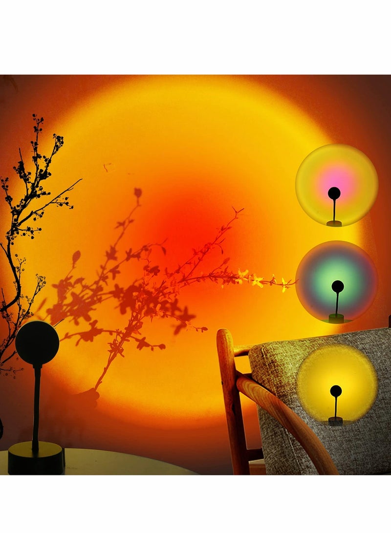 Sunset Lights 4 in 1 Projection Sun Lights Create romantic lighting with rainbow, sunset, sunset red and sun effects for photography selfie living room bedroom deco - Image 1