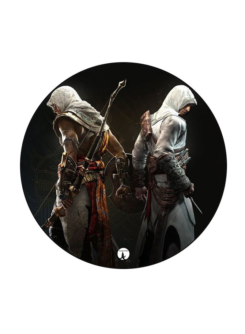 Video Game Assassin'S Creed Printed Mouse Pad Round  Multicolour