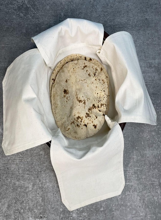 VEPROIX Cotton Roti Wrap Pack of 2 Double Layer with Flaps | Muslin Chapati Cloth for Hot Case Storage, Keeps Rotis Soft & Fresh | Reusable Kitchen Wrap, Beige - Image 5