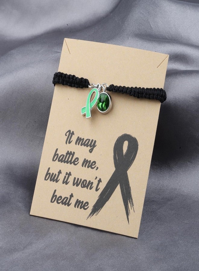 HOLLP Liver Disease Awareness Braided Rope Bracelet Green Ribbon Jewelry Liver Disease Support Gift With Card (Green) - Image 3
