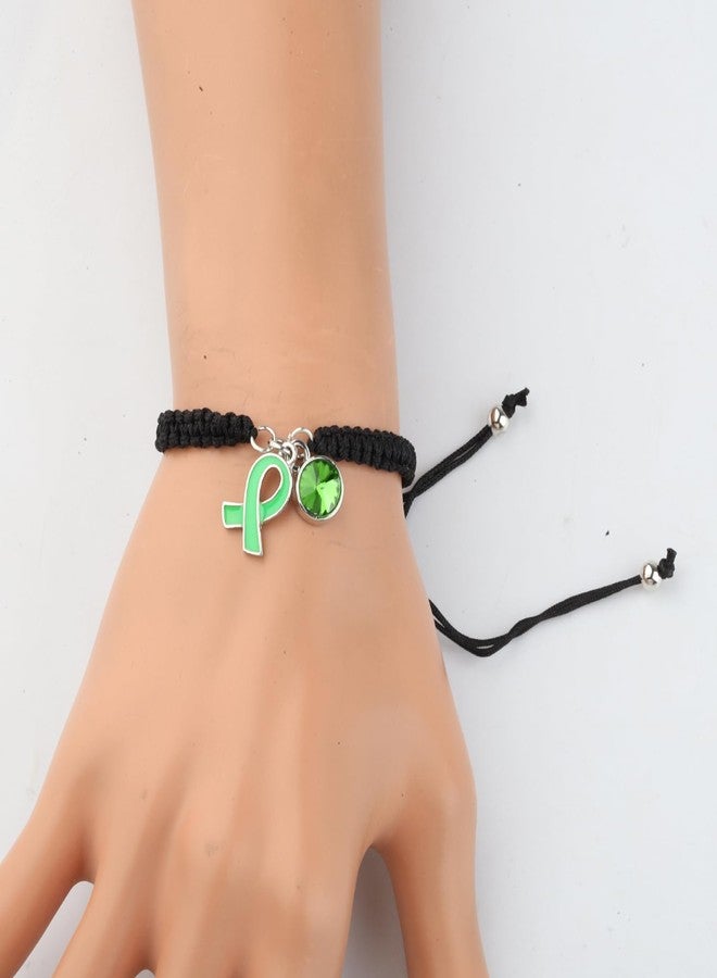 HOLLP Liver Disease Awareness Braided Rope Bracelet Green Ribbon Jewelry Liver Disease Support Gift With Card (Green) - Image 5