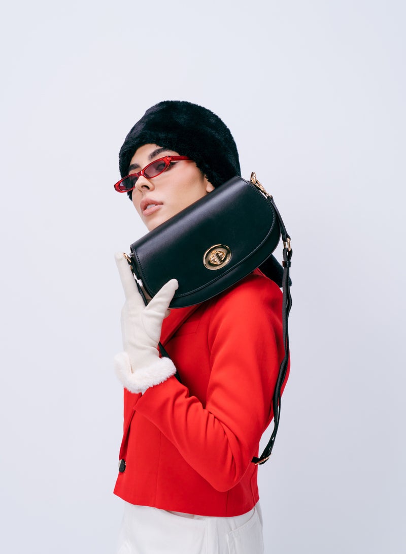 David Jones David Jones- Women's Leather Moon Bag model cm7104- The covered moon bag lock on- Safe and High Quality All season styled leather Cross body bag - Image 3