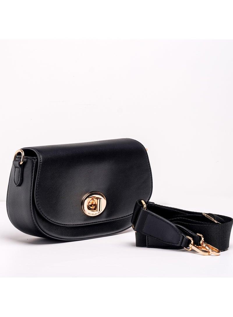 David Jones David Jones- Women's Leather Moon Bag model cm7104- The covered moon bag lock on- Safe and High Quality All season styled leather Cross body bag - Image 2