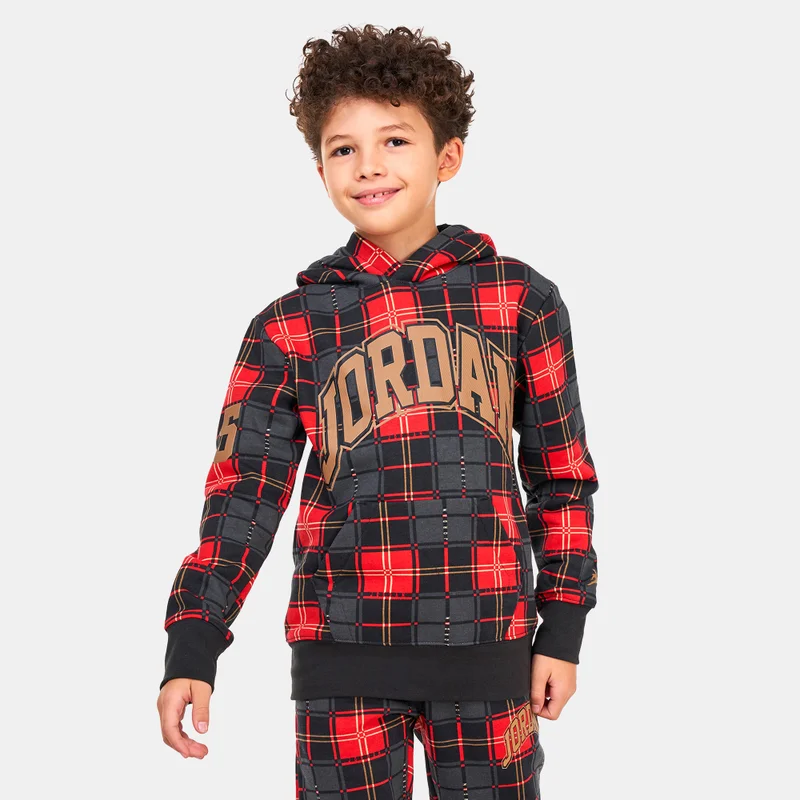Jordan Kids' Essentials Plaid Pullover Hoodie