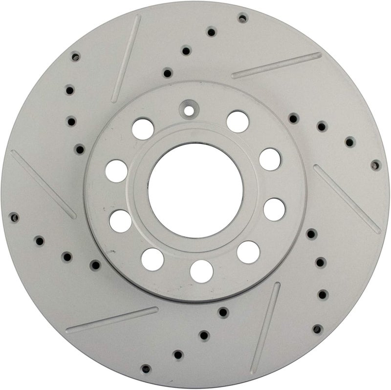 TRQ Front Performance Brake Rotor Drilled Slotted Pair Set for 2011-2015 Audi A3 / 2011-2015 Audi A3 Quattro / 2010-2017 VW Golf / 2005-2015 VW Jetta / 2006-2009 VW Rabbit - Image 5