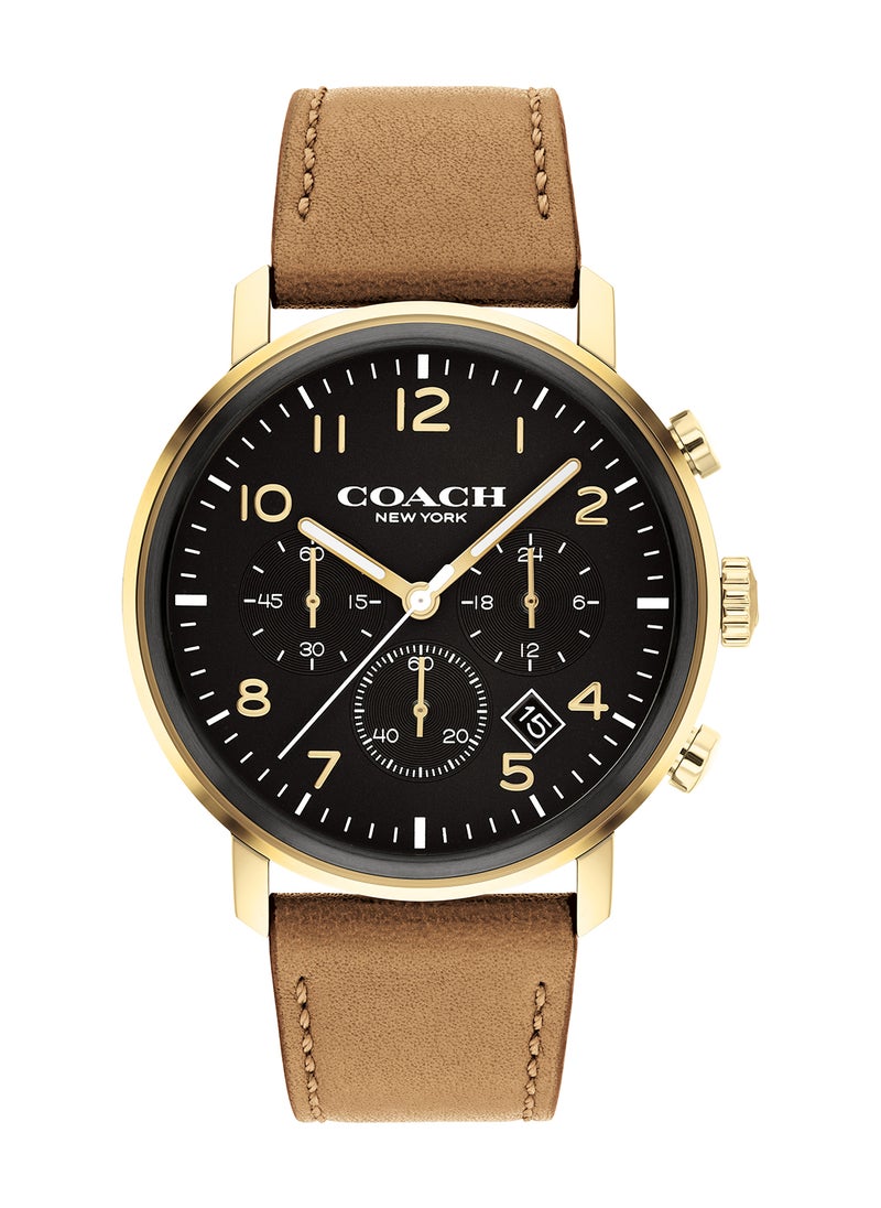 COACH Round Chronograph Men's Black Case Wrist Watch - 14602541  - Image 1