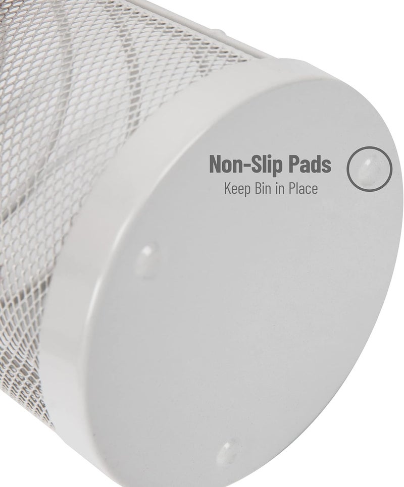 Mind Reader Umbrella Stand, Walking Cane Rack, Wraping Paper Holder, Entryway, Metal Mesh, 5.5" L x 5.5" W x 15.75" H, White - Image 4