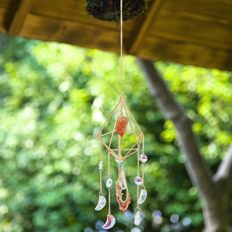 Hemobllo Crystal Wind Chime Pendant Crystals Sun Catcher Outdoor Hanging Window Decor Home Adornment - Image 3