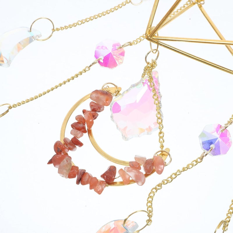 Hemobllo Crystal Wind Chime Pendant Crystals Sun Catcher Outdoor Hanging Window Decor Home Adornment - Image 2