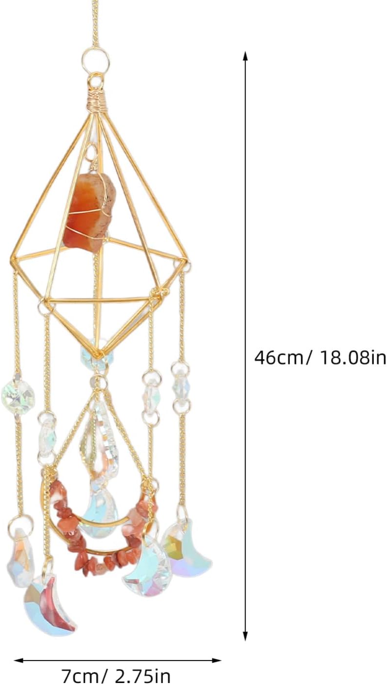 Hemobllo Crystal Wind Chime Pendant Crystals Sun Catcher Outdoor Hanging Window Decor Home Adornment - Image 1