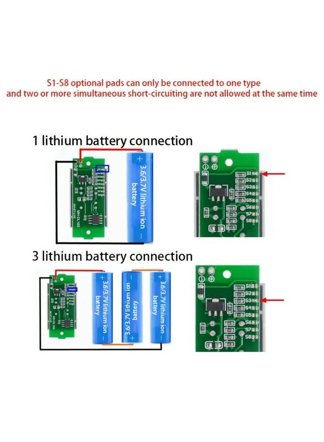 2Pcs 1S To 8S 3.7V Lithium Battery Capacity Indicator Module Blue Display Board - Image 5