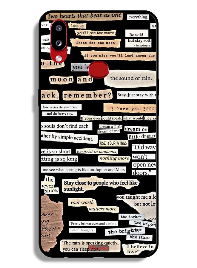 Tolwak Samsung Galaxy A10s Protective Case Cover Quotes Stickers - Image 1
