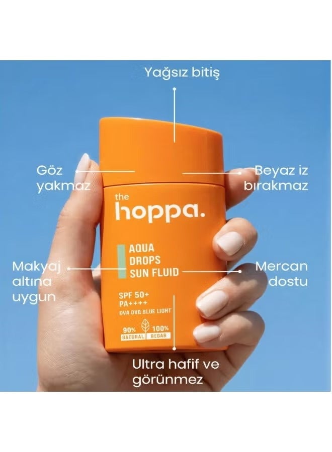HOOPA Fluid Sunscreen Aqua Drops For Dry Skin By The Hoppa - +SPF50 - Image 3