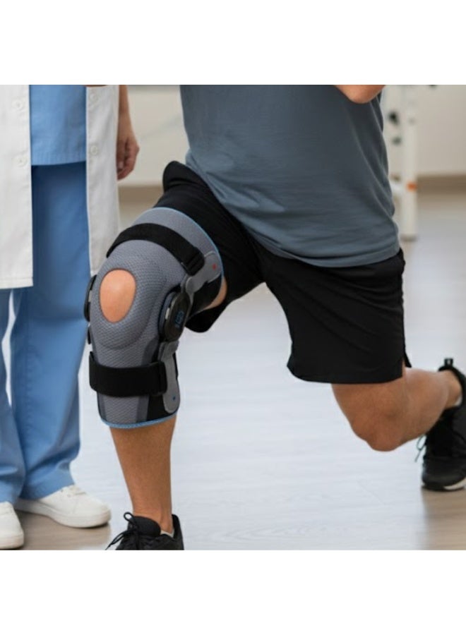 PRIM Semi-Open Short ROM Knee Brace – Adjustable Post-Op Recovery Support with Hinged Range of Motion Control – Breathable Wrap-Around Knee Immobilizer for ACL, MCL, Meniscus & Ligament Injuries - Image 4