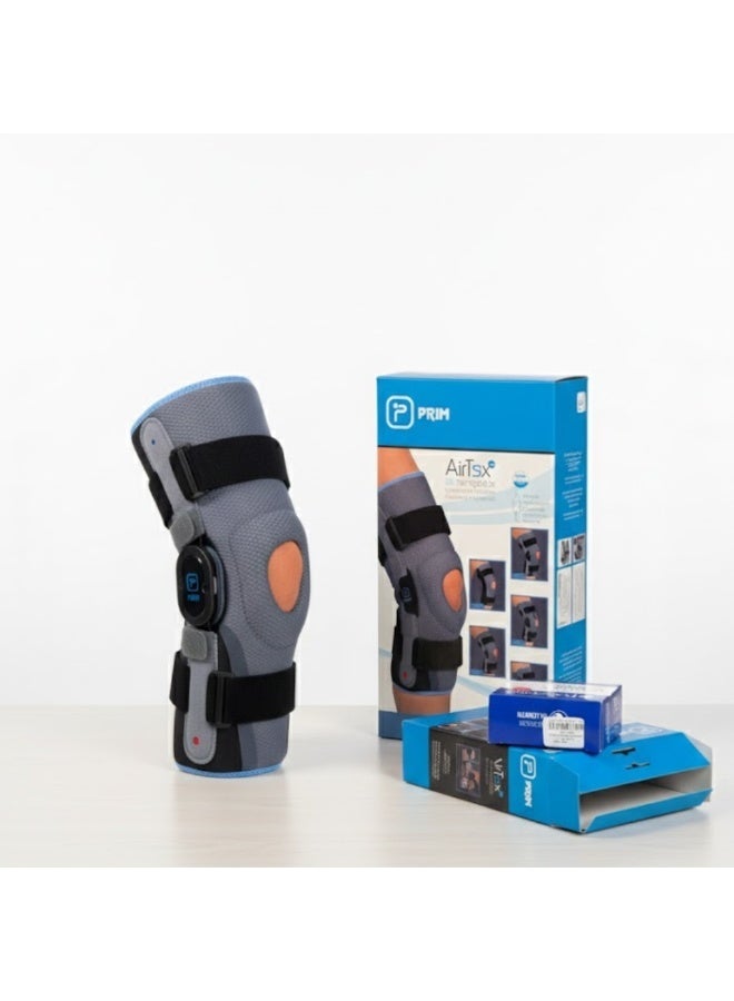 PRIM Semi-Open Short ROM Knee Brace – Adjustable Post-Op Recovery Support with Hinged Range of Motion Control – Breathable Wrap-Around Knee Immobilizer for ACL, MCL, Meniscus & Ligament Injuries - Image 1
