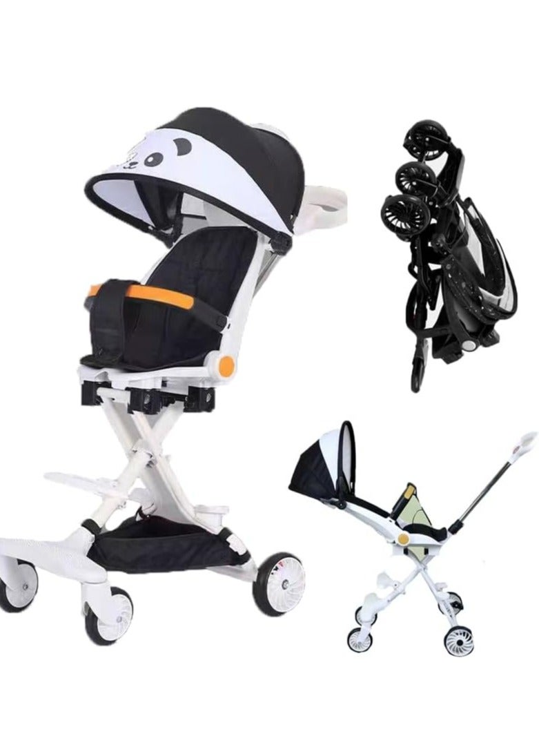 Baby Stroller Travel Light Stroller, Toddler Travel Light Stroller with Sunshade,Portable Compact Stroller,Toddler Stroller for Removable,Travel Stroller for Airplane (panda) - Image 1