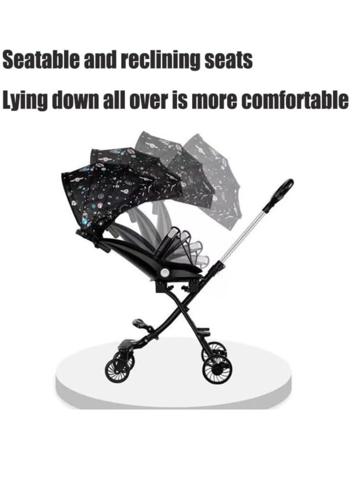 Baby Stroller Travel Light Stroller, Toddler Travel Light Stroller with Sunshade,Portable Compact Stroller,Toddler Stroller for Removable,Travel Stroller for Airplane (panda) - Image 2