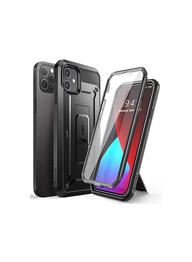 SupCase Unicorn Beetle Pro Series Case for iPhone 12/12 Pro (2020 Release) 6.1 Inch, Built-in Screen Protector Full-Body Rugged Holster Case (Black) - Image 2