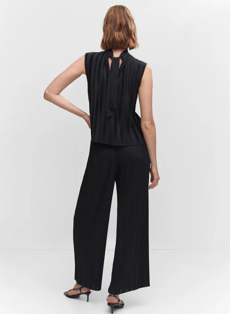 MANGO High Waist Wide Leg Pants