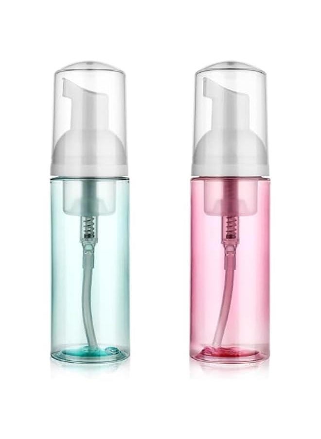 Arabest Travel Size Foam Pump Bottles - Mini 60 ml Clear Plastic Soap Dispensers for Face Wash, Shampoo, and Skin Care - Refillable Containers for Mousse Foam - Pack of 2  - Image 1