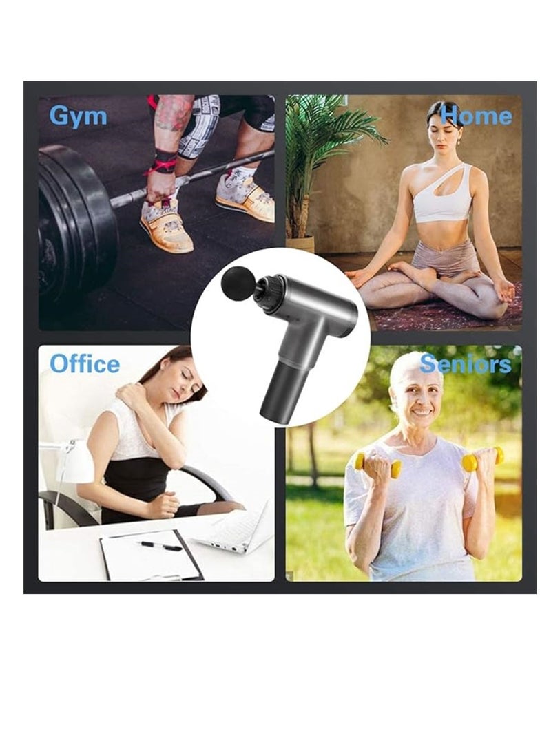 إسكدنيا مدلك العضلات الكهربائية المحمولة مدلك العضلات العميقة رباط مع 4 مدلك الاهتزاز تدليك الرأس قابل للتعديل انخفاض الضوضاء لتخفيف آلام الجسم اللياقة البدنية اليوغا بيلاتيس - Image 4