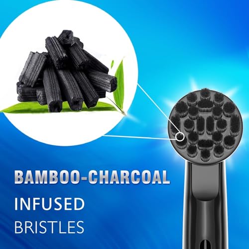 Inralimot Electric Toothbrush Replacement Heads Compatible with Oral-B for Gum Health Improvement.1 Pack Dupont Bambo Bristles Replacement Toothbrush Heads(4PCS) - Image 2