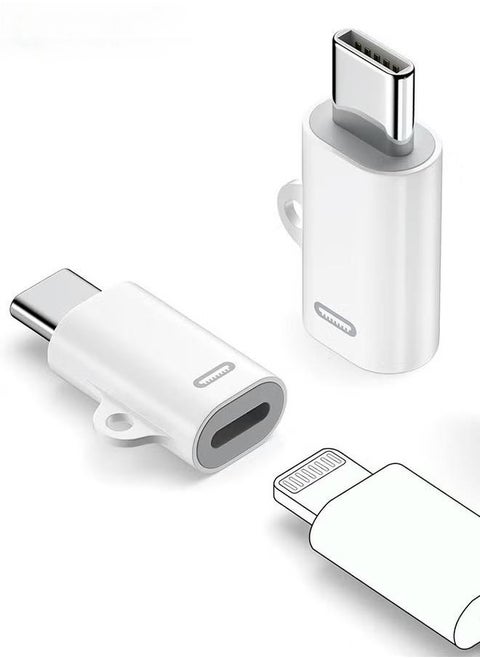 2 Pack USB C to light-ning adapter, Type C Female to light-ning Male Adapter,Compatible with iPhone 15/15 Plus/15 Pro/15 Pro Max iPad Air and More Type C Devices Charging Support Data Transmission