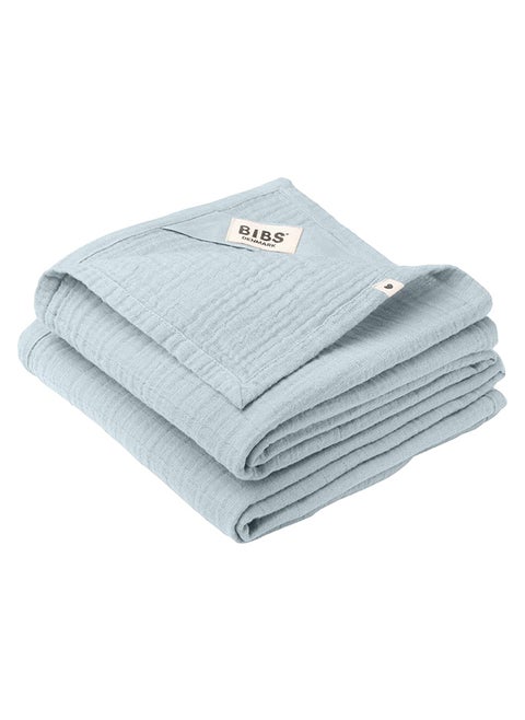 Organic Muslin Cloths 2-Pack 70x70cm – Baby Blue