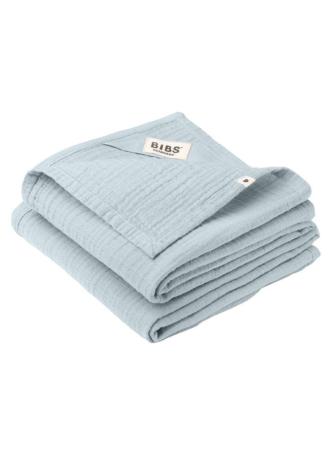 Organic Muslin Cloths 2-Pack 70x70cm – Baby Blue