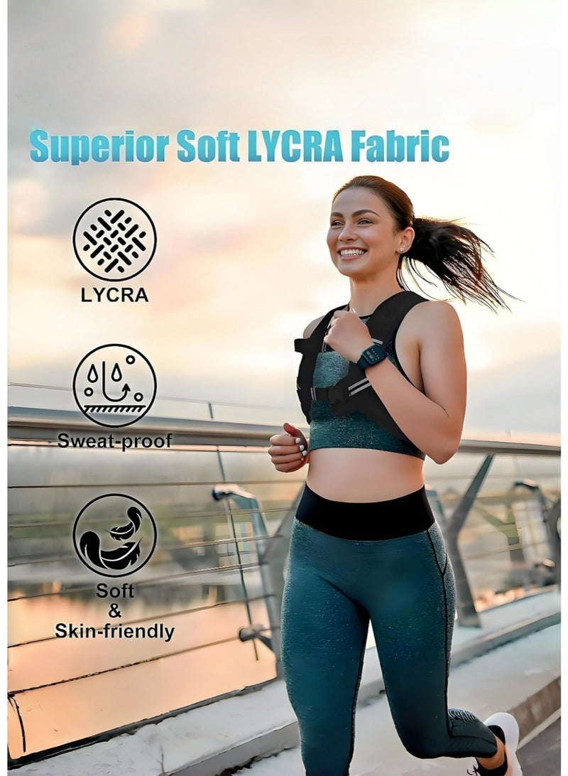 JoyousSto Weighted Vest Women and Men, 3kg 5kg 8kg Weight Gym Workout Vest with Reflective Stripeand Adjustable Buckle Straps for Strength Training, Running, Fitness, Walking, Weight Loss - Image 2