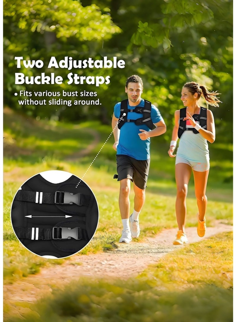 JoyousSto Weighted Vest Women and Men, 3kg 5kg 8kg Weight Gym Workout Vest with Reflective Stripeand Adjustable Buckle Straps for Strength Training, Running, Fitness, Walking, Weight Loss - Image 3