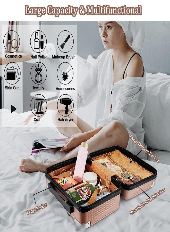 JUVIW Makeup Luggage Bag Cosmetic Travel Case Portable Lightweight Waterproof Beauty Case Makeup Zipper Toiletry Vanity Cosmetic Bag for Women Girl (JK-46) - Image 4