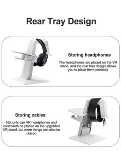 Flash Hawk VR Headset Holder VR Display Stand for Oculus Quest 2/PS VR2 White  - Image 3