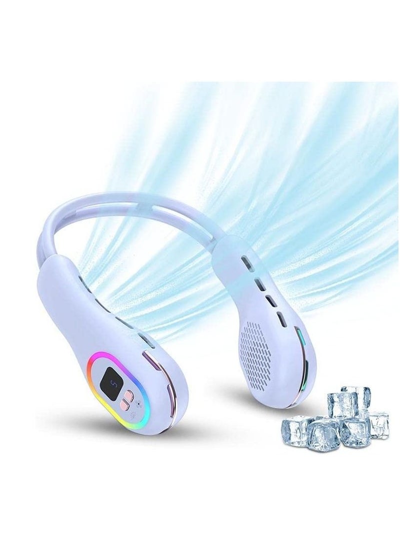 DMG TECH - DMG Portable Neck Fan, Vaneless Semiconductor Cooling Neck Fan, LED Cooling Suspension Neck Fan, 3-speed 2-mode Noise-free Strong Airflow Neck Fan, Suitable for Outdoor Travel - Image 1