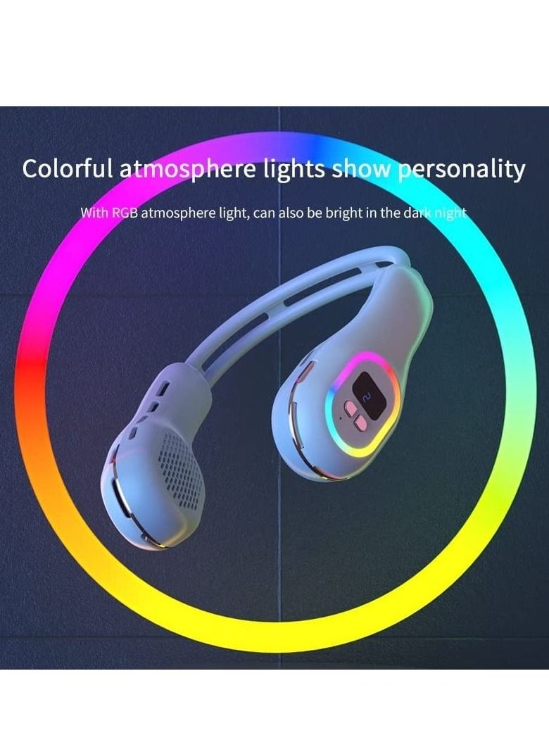 DMG TECH - DMG Portable Neck Fan, Vaneless Semiconductor Cooling Neck Fan, LED Cooling Suspension Neck Fan, 3-speed 2-mode Noise-free Strong Airflow Neck Fan, Suitable for Outdoor Travel - Image 1
