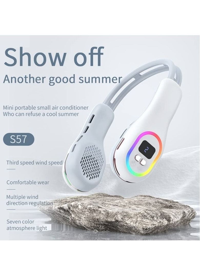 DMG TECH - DMG Portable Neck Fan, Vaneless Semiconductor Cooling Neck Fan, LED Cooling Suspension Neck Fan, 3-speed 2-mode Noise-free Strong Airflow Neck Fan, Suitable for Outdoor Travel - Image 1