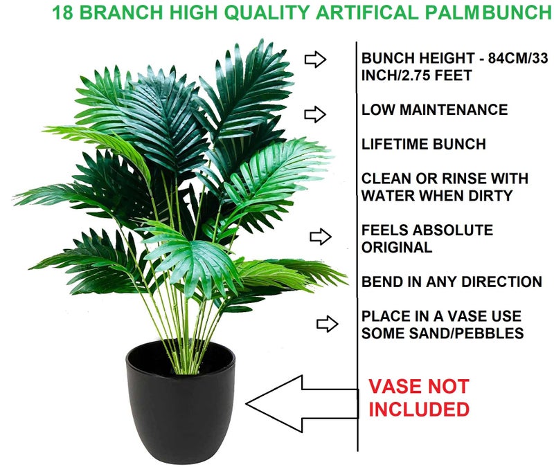 Kaykon Artificial Areca Palm Plant | 18 Branches | Fake Tree Without Pot for Home Decor, Office Decor, or Gifting | Natural Looking Indoor Plant - 84 cm/33 inch/2.75 feet - Image 3