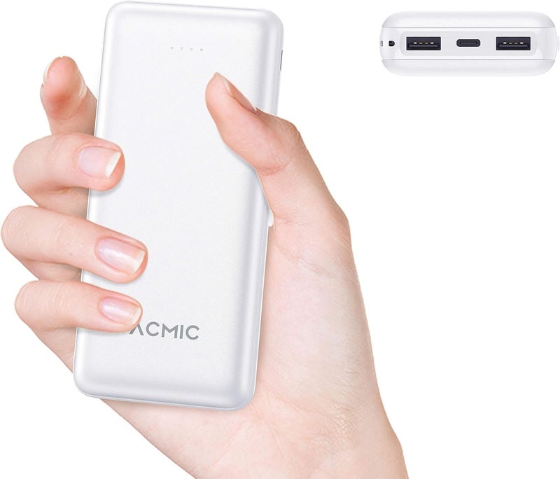 ACMIC Power Bank 20000mAh, Portable Charger Fast Charging Battery Pack Cell Phone Charger Dual Voltage Compact Powerbank, 2 USB C 2.0 QI Quick Charge Battery Pack for iPhone, Samsung and Huawei - Image 1