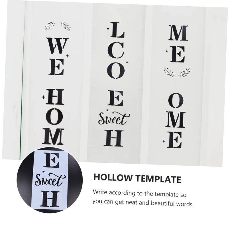 6 Pcs Reusable Hollow Ruler Set Stencils For Crafts Welcome Sign Template - Image 3