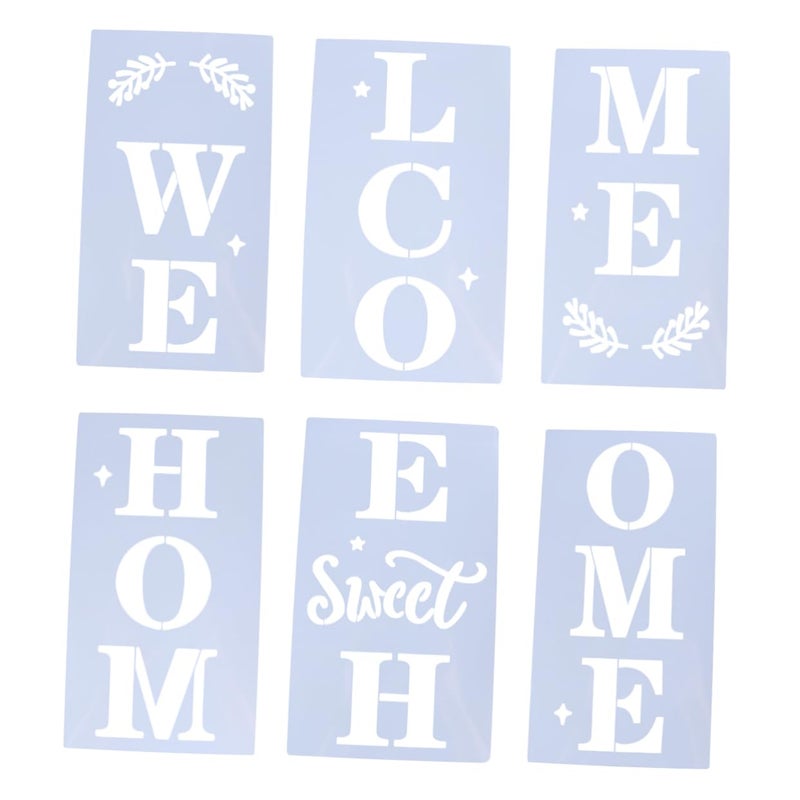 6 Pcs Reusable Hollow Ruler Set Stencils For Crafts Welcome Sign Template - Image 2