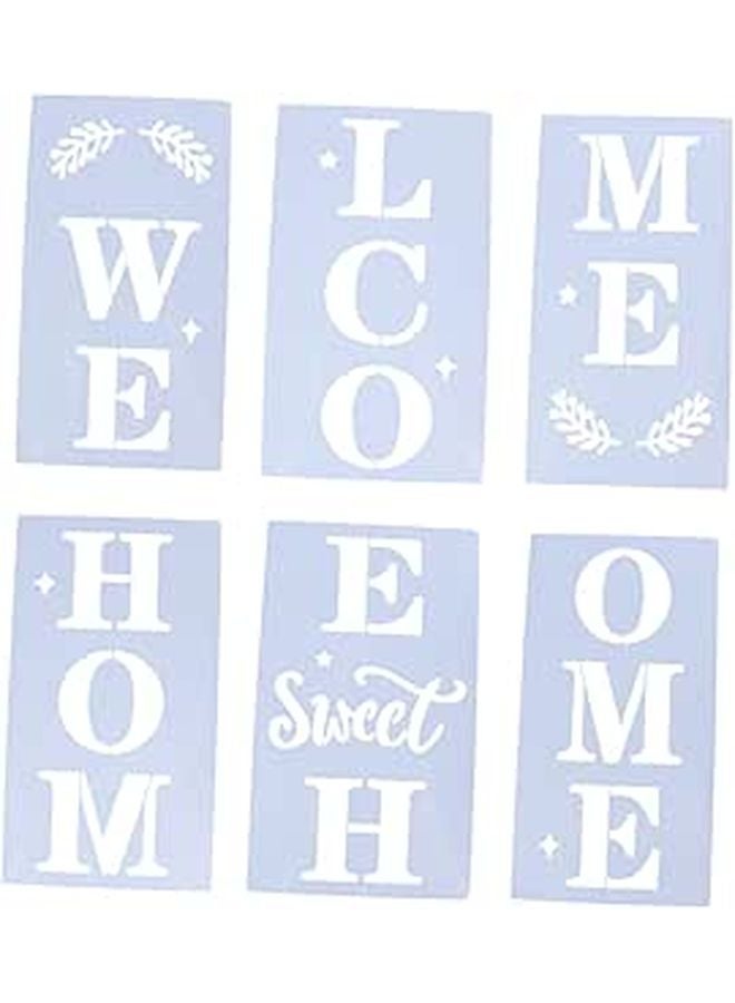 6 Pcs Reusable Hollow Ruler Set Stencils For Crafts Welcome Sign Template - Image 1