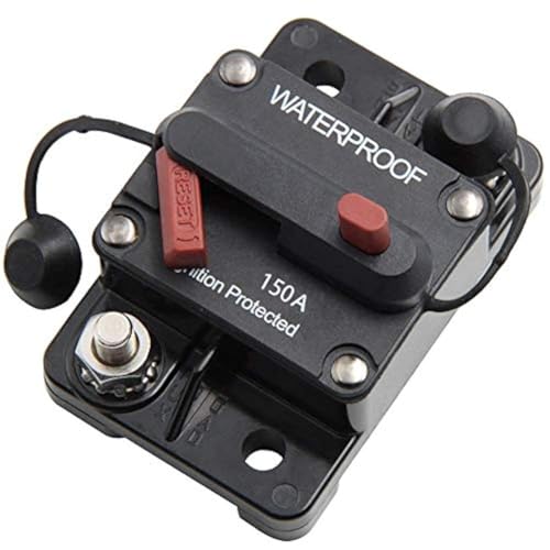 ANJOSHI 150 Amp Circuit Breaker 30A-300A with Manual Reset Waterproof Inline Fuse Inverter for Marine Trolling Motors Boat ATV Manual Power 12V-48VDC - Image 1
