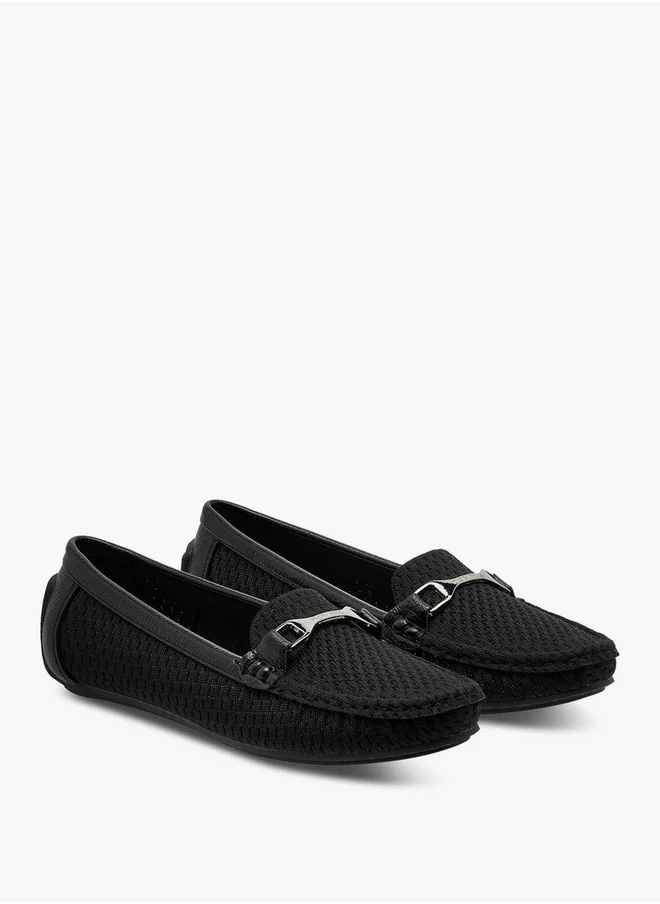 فلورا بيلا من شو إكسبرس Textured Slip-On Loafers with Metal Accent